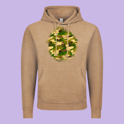 Camouflage Patch Vintage Hoodie Designed By Bundleandbundleshop