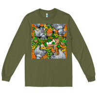 Army Green St. Patricks Chicken With Cupcake Leopard Long Sleeve Tee - FaDigitalArtStudio