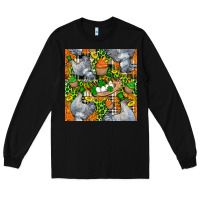 Black St. Patricks Chicken With Cupcake Leopard Long Sleeve Tee - FaDigitalArtStudio