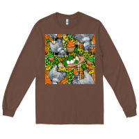 Chestnut St. Patricks Chicken With Cupcake Leopard Long Sleeve Tee - FaDigitalArtStudio