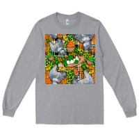 Heather Grey St. Patricks Chicken With Cupcake Leopard Long Sleeve Tee - FaDigitalArtStudio