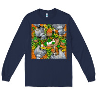 Navy St. Patricks Chicken With Cupcake Leopard Long Sleeve Tee - FaDigitalArtStudio