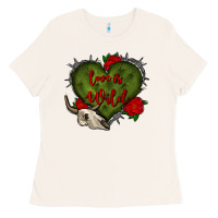 Bone love is wild with bullskull olivia Ladies Tee - OliviaCreatesArt