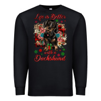 Black Christmas life is better with a dachshund Premium Sweatshirt - JahusDesignShop
