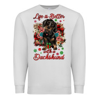 Dove Grey Christmas life is better with a dachshund Premium Sweatshirt - JahusDesignShop