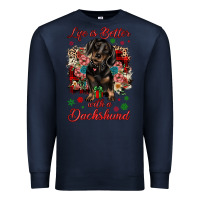 Navy Christmas life is better with a dachshund Premium Sweatshirt - JahusDesignShop