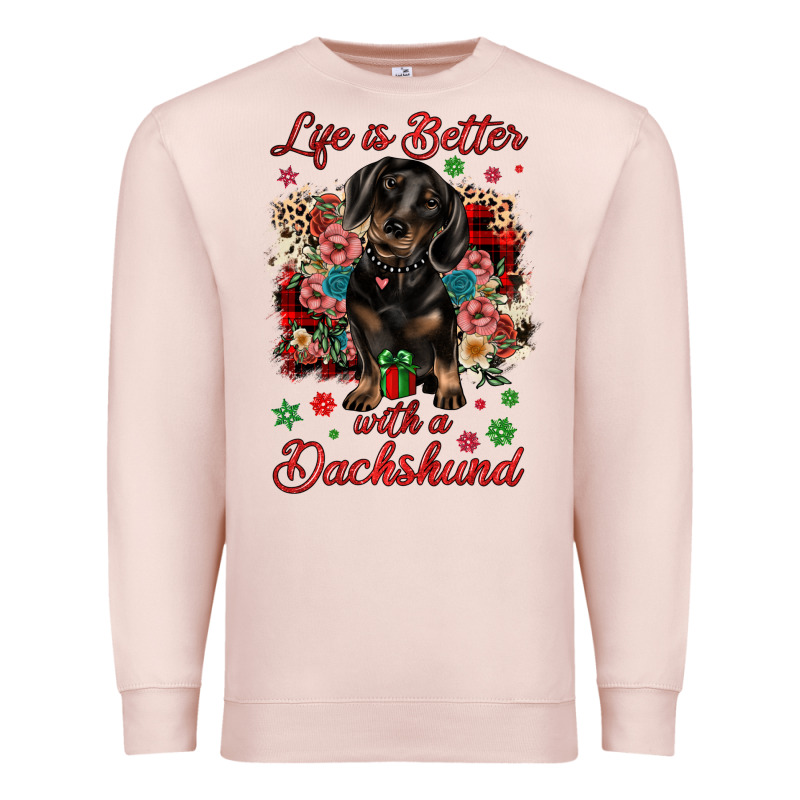 Christmas Life Is Better With A Dachshund Premium Sweatshirt by JahusDesignShop | Teevron