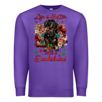 Purple Christmas life is better with a dachshund Premium Sweatshirt - JahusDesignShop