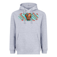Heather Grey cow floral Heavyweight Hoodie - JahusDesignShop