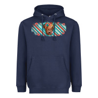 Navy cow floral Heavyweight Hoodie - JahusDesignShop
