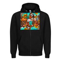 Black pumpkin nurse with sunflower Zipper Hoodie - AdoDesignShop