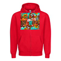 Red pumpkin nurse with sunflower Zipper Hoodie - AdoDesignShop