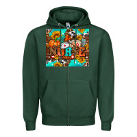 Sports Green pumpkin nurse with sunflower Zipper Hoodie - AdoDesignShop