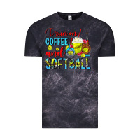 Cloud Black I Run On Coffee And Softball Frappe Vintage Tee - FaDigitalArtStudio