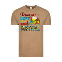 I Run On Coffee And Softball Frappe Vintage Tee | Teevron