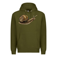 Army Green snail Premium Hoodie - LillyAllenDesigns