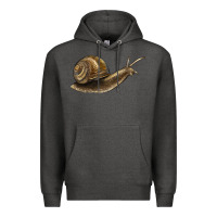Charcoal Heather snail Premium Hoodie - LillyAllenDesigns