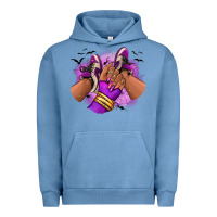 Pigment Pebble Blue Halloween afro sneakers Urban Hoodie - RanaPortraitStore