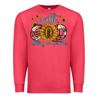 Cardinal with god all things are possible matthew 19 26 Premium Sweatshirt - JahusDesignShop