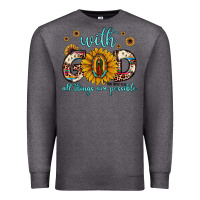 Charcoal Heather with god all things are possible matthew 19 26 Premium Sweatshirt - JahusDesignShop