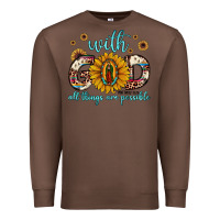 Chestnut with god all things are possible matthew 19 26 Premium Sweatshirt - JahusDesignShop