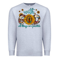 Heather Grey with god all things are possible matthew 19 26 Premium Sweatshirt - JahusDesignShop
