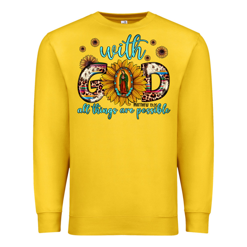 With God All Things Are Possible Matthew 19 26 Premium Sweatshirt by JahusDesignShop | Teevron