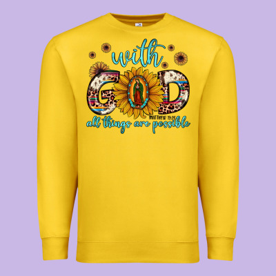 With God All Things Are Possible Matthew 19 26 Premium Sweatshirt Designed By Jahusdesignshop