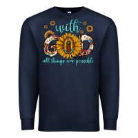 Navy with god all things are possible matthew 19 26 Premium Sweatshirt - JahusDesignShop