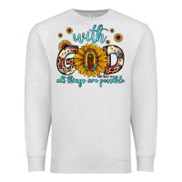 Oatmeal Heather with god all things are possible matthew 19 26 Premium Sweatshirt - JahusDesignShop