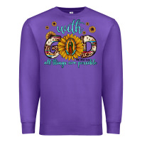 Purple with god all things are possible matthew 19 26 Premium Sweatshirt - JahusDesignShop