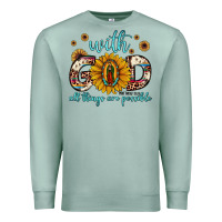 Seafoam with god all things are possible matthew 19 26 Premium Sweatshirt - JahusDesignShop