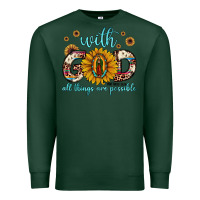 Sports Green with god all things are possible matthew 19 26 Premium Sweatshirt - JahusDesignShop