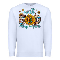 White with god all things are possible matthew 19 26 Premium Sweatshirt - JahusDesignShop