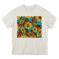 Cream rustic sunflowers Heavy Core Tee - TumblerDesignByShophia