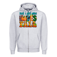 Heather Grey just a girl who loves fall Zipper Hoodie - AdoDesignShop