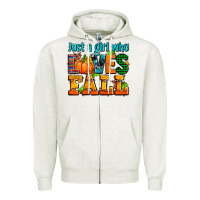 Oatmeal Heather just a girl who loves fall Zipper Hoodie - AdoDesignShop