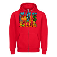 Red just a girl who loves fall Zipper Hoodie - AdoDesignShop