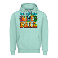Seafoam just a girl who loves fall Zipper Hoodie - AdoDesignShop