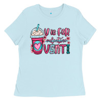 V Is For Valentine Venti Coffee Cup Ladies Tee | Teevron