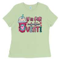 Matcha v is for valentine venti coffee cup Ladies Tee - OliviaCreatesArt