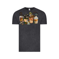 Vintage Black Fishing Coffee Cups Vintage Tee - FaDigitalArtStudio
