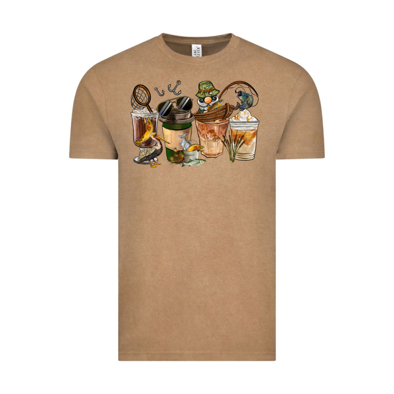 Fishing Coffee Cups Vintage Tee by FaDigitalArtStudio | Teevron