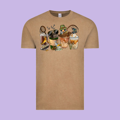 Fishing Coffee Cups Vintage Tee Designed By Fadigitalartstudio