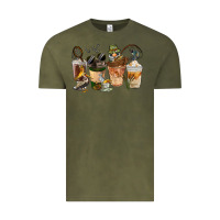 Vintage Olive Fishing Coffee Cups Vintage Tee - FaDigitalArtStudio