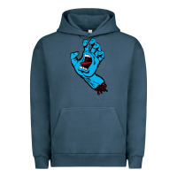 Pigment Midnight Navy santacruz screaming hand Urban Hoodie - artisFamous