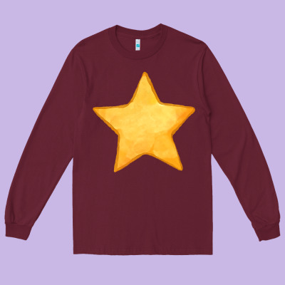 Yellow Star Long Sleeve Tee Designed By Fadigitalartstudio