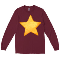 Burgundy yellow star Long Sleeve Tee - FaDigitalArtStudio
