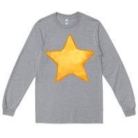 Heather Grey yellow star Long Sleeve Tee - FaDigitalArtStudio