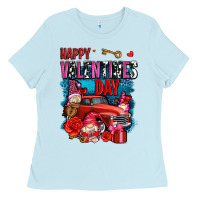 Happy Valentines Day With Gnomes And Truck Olivia Ladies Tee | Teevron